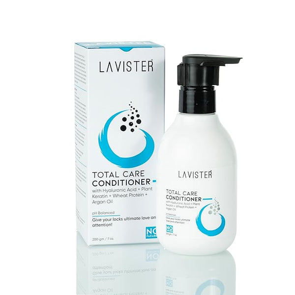 Lavister Total Care Conditioner With Hyaluronic Acid, Plant Keratin, Wheat Protein, Argan Oil - 200 gms