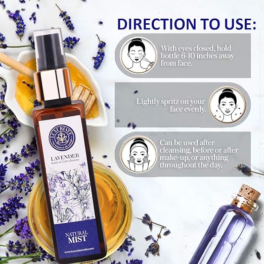 Luxuriate Pure and Natural Body Face Lavender Mist - 100 ml