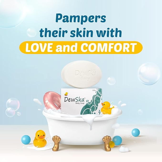 Skinska Naturals DewSka Baby Bath Soap - 100 Gms | Pack of 3