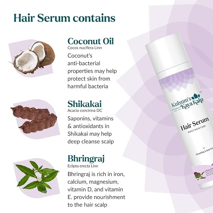 Kulsum's Kaya Kalp Herbals Hair Serum For Smoothing & Anti-Frizz - 50 ml