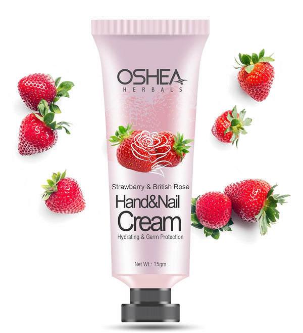 Oshea Herbals Strawberry & British Rose Hand & Nail Cream - 15 ml