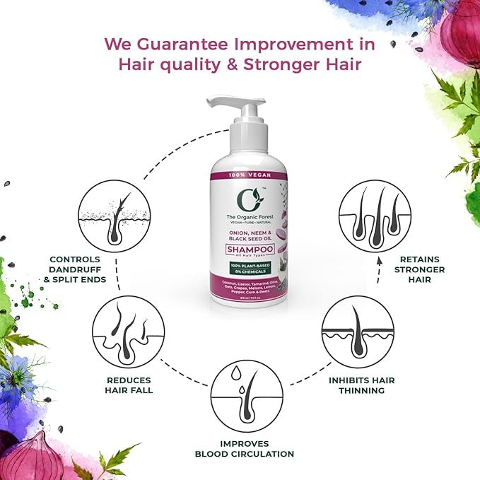 The Organic Forest Onion Neem & Black Seed Oil Shampoo - 210 ml
