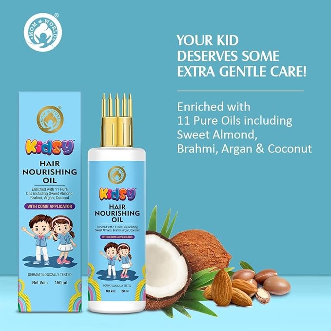 Mom & World Kidsy Hair Nourishing Oil With Comb Applicator for Kids - 150 gms