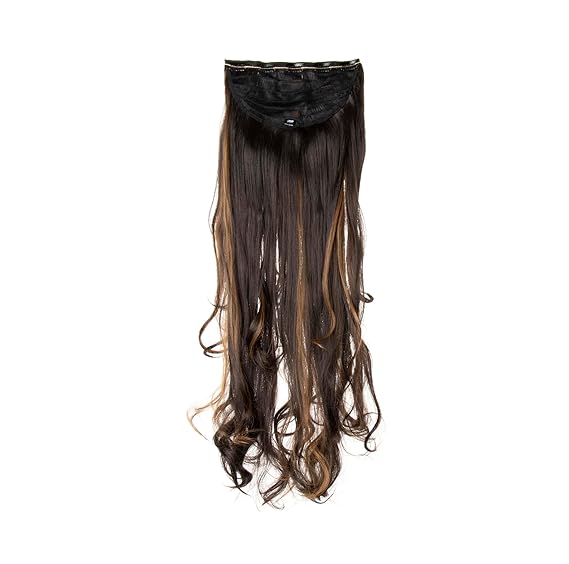 Streak Street 5 Clip-in 30 Out Curls Dark Brown Golden Highlights Hair Extension