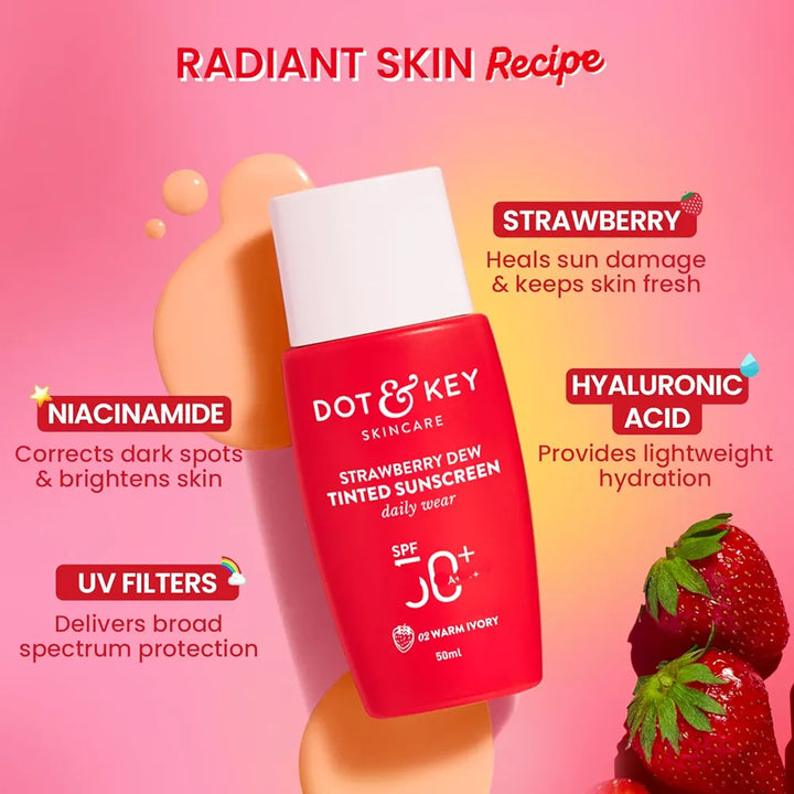 Dot & Key Strawberry Dew Tinted Sunscreen SPF 50+ Pa++++ - 50 ml