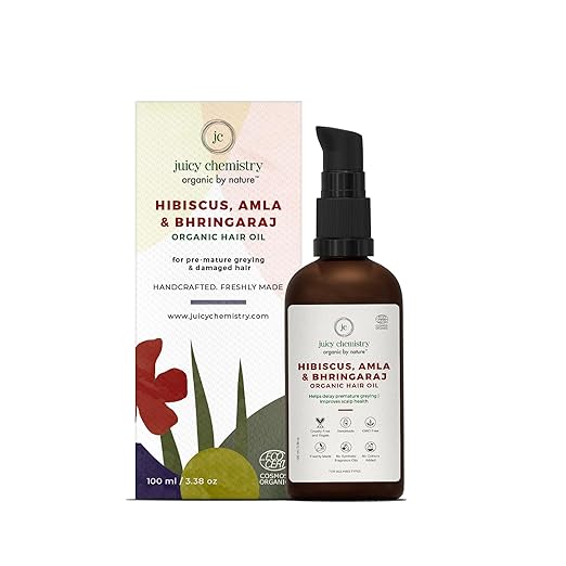 Juicy Chemistry Hibiscus Amla & Bhringaraj Organic Hair Oil - 100 ml
