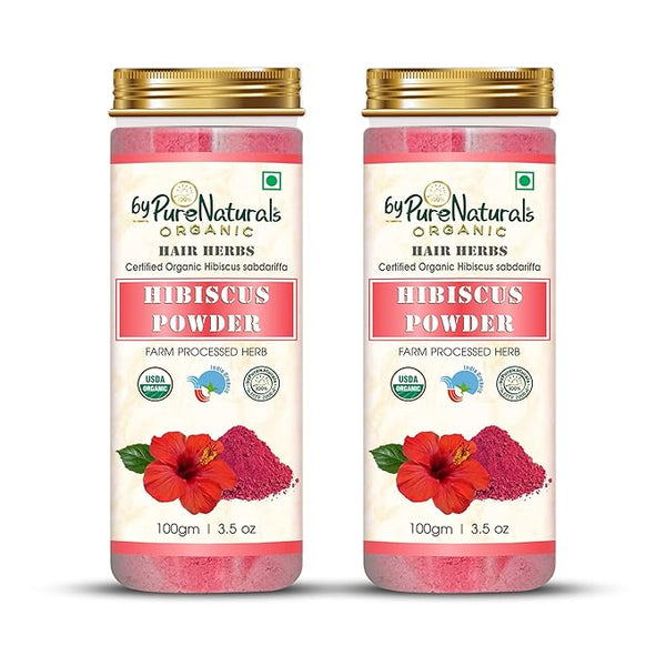 byPureNaturals Organic Hibiscus Flower Powder - 100 gms (Pack of 2)