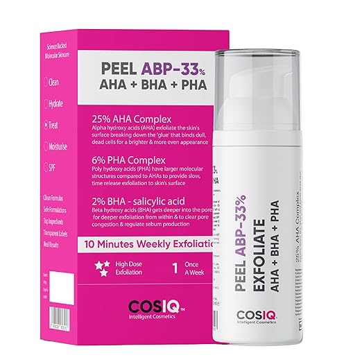 Cos-IQ 25% AHA + 2% BHA + 6% PHA Peeling Solution for Face - 30 ml