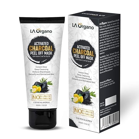 LA Organo Blackhead Remover Activated Charcoal Peel Off Mask - 100 gms