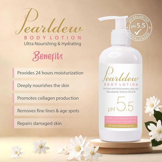 Pearldew Body Lotion - 300 ml | With Aloe, Avocado & Butters | pH 5.5
