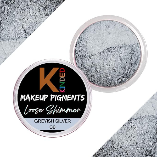 Kinded Loose Shimmer Makeup Foil Pigments Glitter Colour Greyish Silver - 3 gms