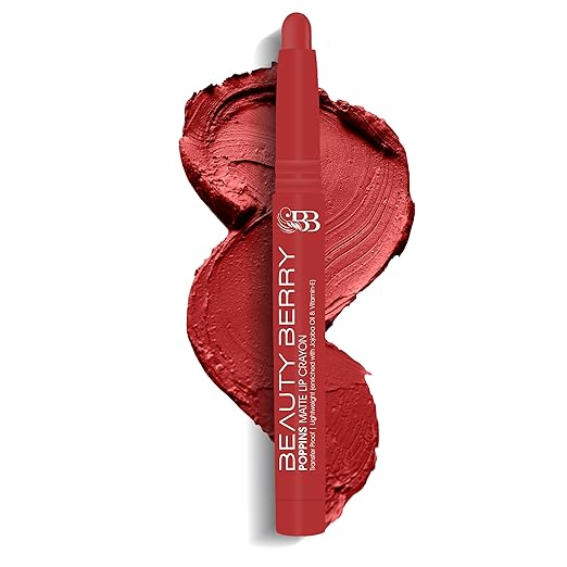 Beauty Berry Poppins Matte Lip Crayon Lipstick 08 Chilly Red - 3 gms