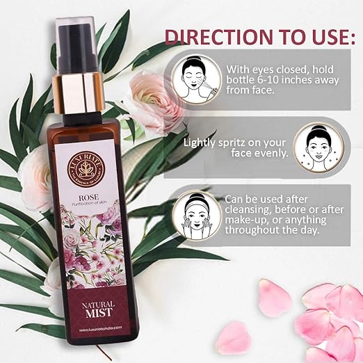 Luxuriate Pure and Natural Skin Face Rose Mist - 100 ml