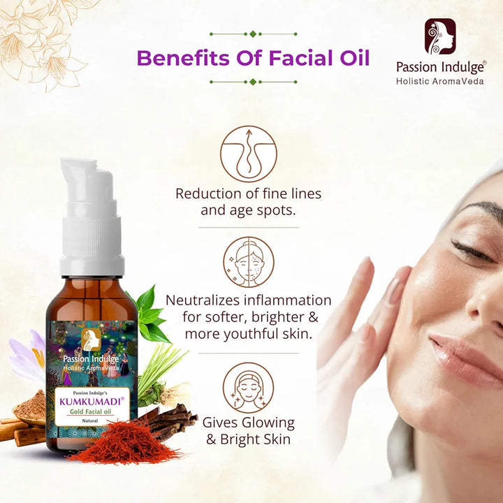 Passion Indulge Kumkumadi Oil-10ml for Glowing Skin |Kumkumadi Tailam With Saffron, Vetiver & 16 Herbs