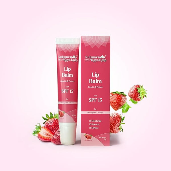 Kulsum’s Kaya Kalp Herbals Strawberry Lip Balm with SPF 15 - 10 gms
