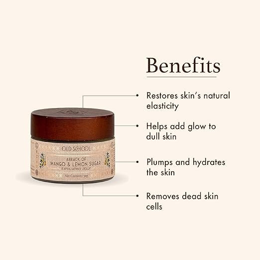 Old School Rituals Mango & Lemon Sugar Exfoliating Jelly Natural Face Scrub - 50 gms