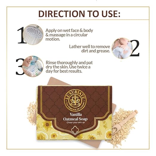 Luxuriate Vanilla Soap Oatmeal Soap - 125 gms