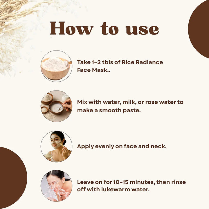 Havintha Natural Rice Radiance Face Mask Powder for Glowing Skin,Tan R ...
