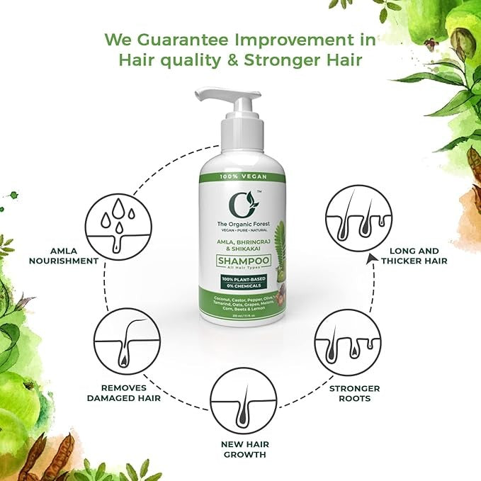 The Organic Forest Plant Based Daily Use Shampoo - Amla Bhringraj & Shikakai Shampoo - 210 ml