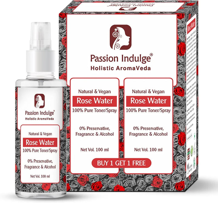 Passion Indulge Rose Water Spray for face Toner| Gulab jal - 100ml Each 
