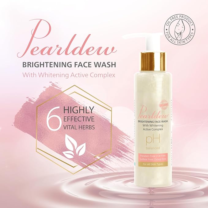 Pearldew Brightening Face Wash | Soap-free| Paraben-free | pH Balanced | 100 Ml