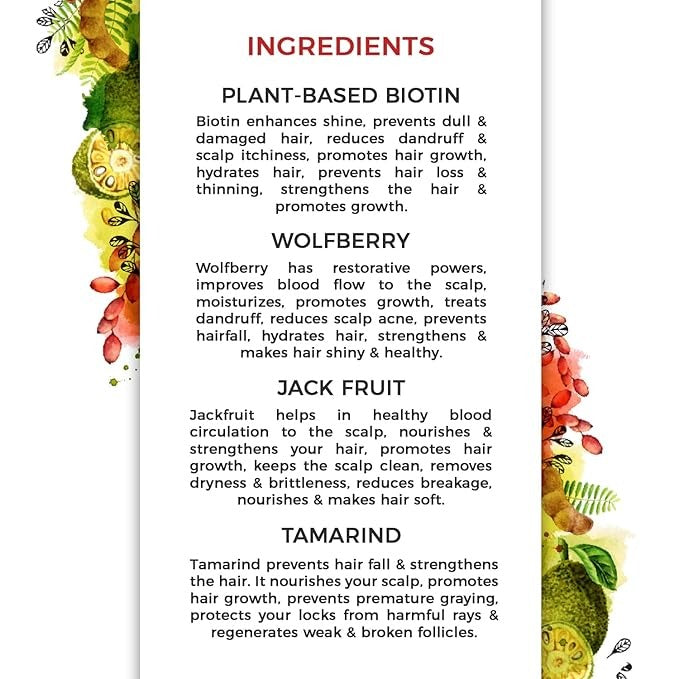 The Organic Forest Biotin Shampoo Infused with Wolf Berry Jackfruit & Tamarind Shampoo - 210 ml