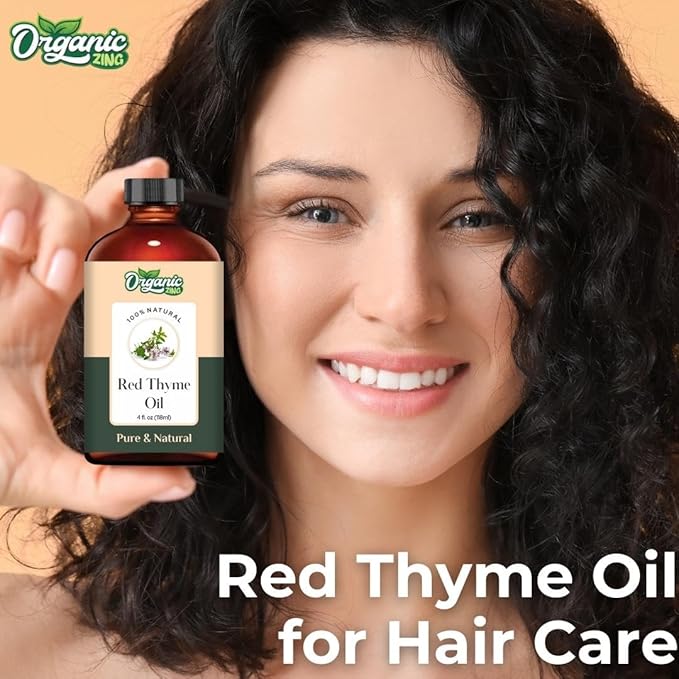 Organic Zing Red Thyme (Thymus Serpyllum) Oil | Essential Oil for Aroma, Skincare & Massage - 118 Ml