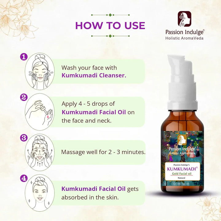 Passion Indulge Kumkumadi Oil-10ml for Glowing Skin |Kumkumadi Tailam With Saffron, Vetiver & 16 Herbs