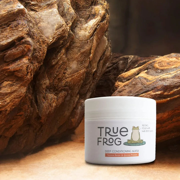 TRue FRoG Deep Conditioning And Hydrating Hair Mask For Curly, Wavy, Dry And Frizzy Hair With Flax Seed Extract, Argan Oil And Tucuma Butter, Sulphate And Paraben Free-200 Gm,1 Count