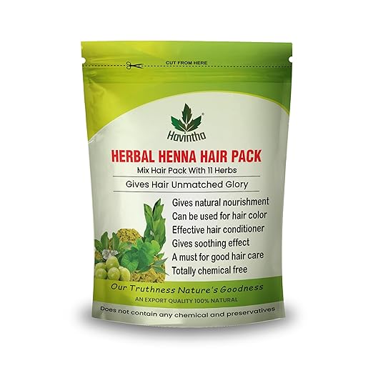 Havintha Natural Herbal Henna Hair Pack 11 Herbs Mix Mehandi Powder - 227 gms