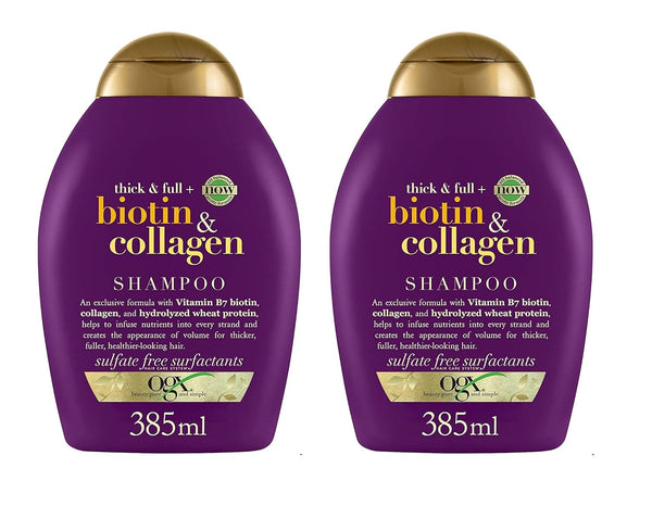 Ogx Thick & Full Biotin Collagen Volumizing Shampoo - 385 ml (Pack of 2)