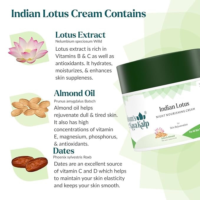 Kulsum's Kaya Kalp Herbals Indian Lotus Night Nourishing Cream - 40 gms