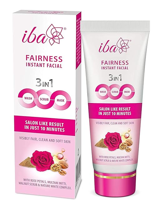 Iba 3in1 Wash Scrub Mask Fairness Instant Facial - 100 gms