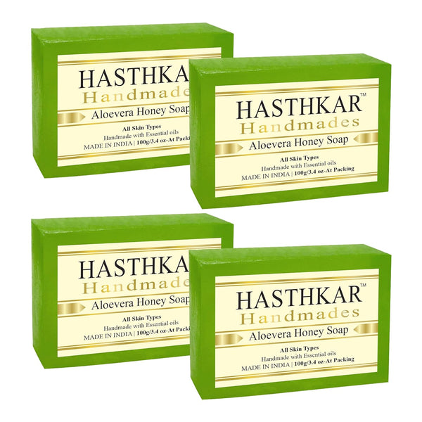 Bypurenaturals Hasthkar Handmades Glycerine Aloevera Soap - 100 gms (Pack Of 4)