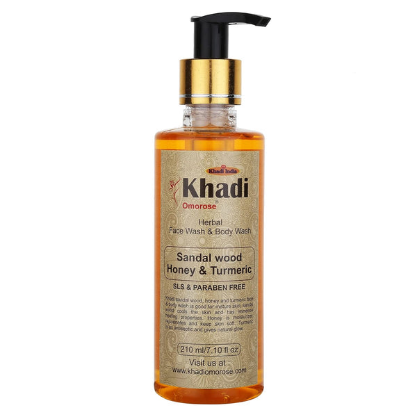Khadi Omorose Sandalwood Honey Turmeric Face & Body wash - 210 ml