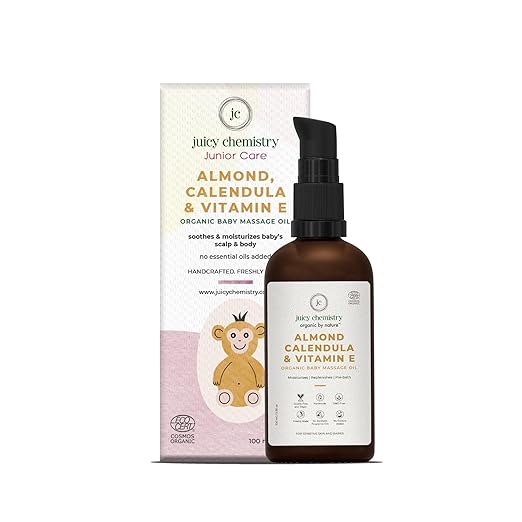 Juicy Chemistry Almond Calendula & Vitamin E Baby Massage Oil - 100 ml