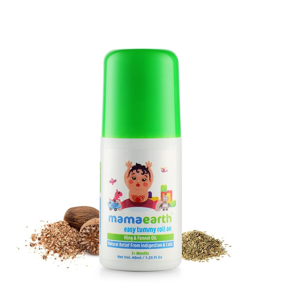 Mamaearth Easy Tummy Roll On Oil for Colic & Gas Relief with Hing & Fennel Oil, 40ml (For external use)
