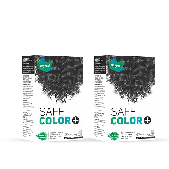 Vegetal Natural Hair Color Soft Black - 100 gms (Pack of 2)