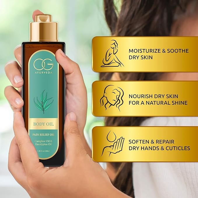 OG BEAUTY AYURVEDA Pain Relief Camphor & Eucalyptus Body Oil - 100 ml