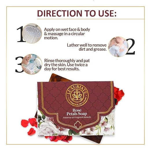 Luxuriate Rose Petals Soap - 125 gms