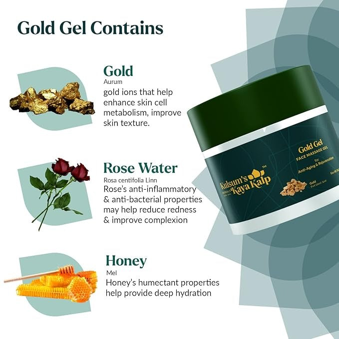 Kulsum's Kaya Kalp Herbals Gold Gel Face Massage Gel - 40 gms
