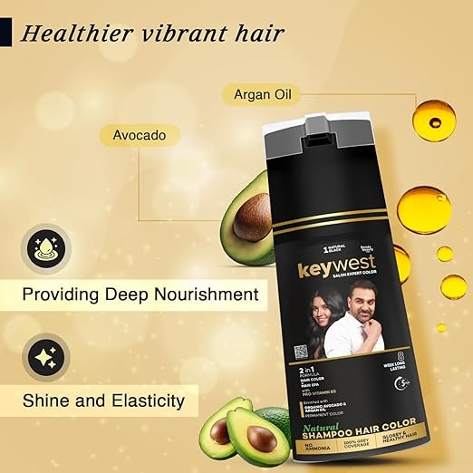 Keywest Natural Black 5 Minute Shampoo Hair Colour - 400 ml