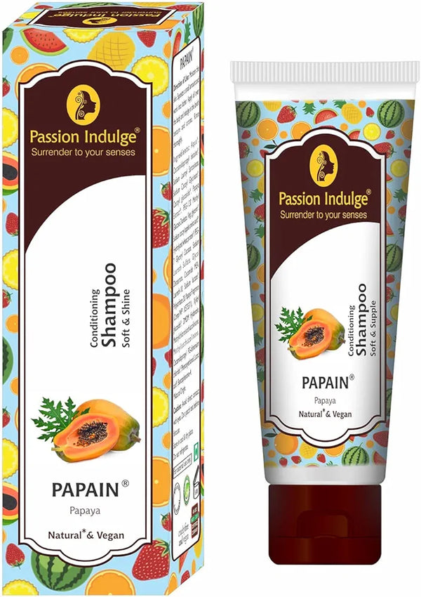 Passion Indulge Papain 2 in 1 Conditioning Shampoo for Soft & Shining Hair-Men & Women | Vegan & Natural - 200ml