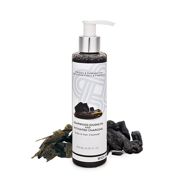 Teal & Terra Agarwood Oil and Activated Charcoal Body and Hair Cleanser - 200 Ml