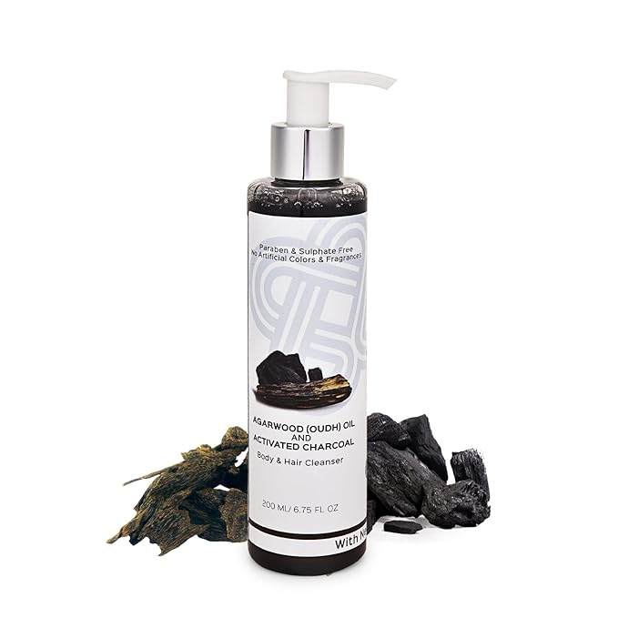 Teal & Terra Agarwood Oil and Activated Charcoal Body and Hair Cleanser - 200 Ml