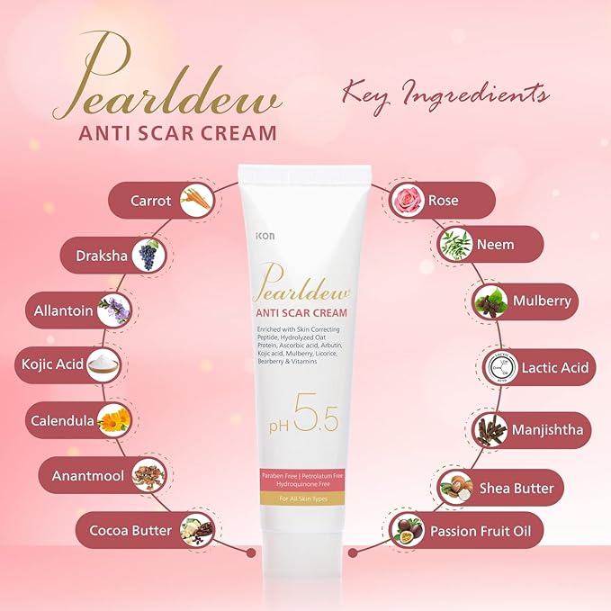 Pearldew Anti Scar Cream With Aloe Vera, Carrot, Bearberry - 25 Gms