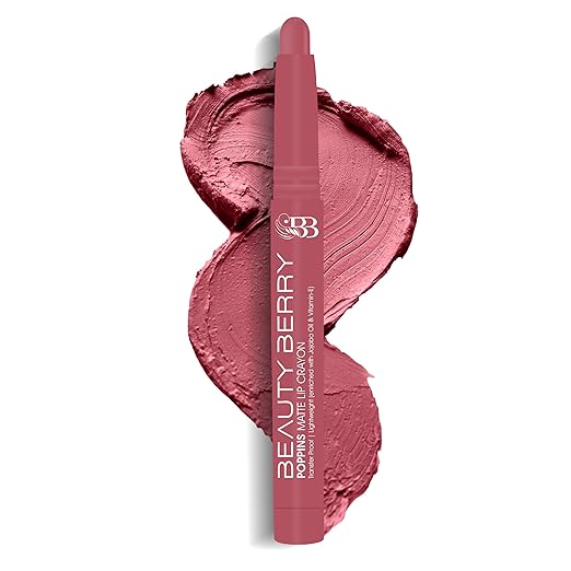 Beauty Berry Poppins Matte Lip Crayon Lipstick 13 Coral Date - 3 gms