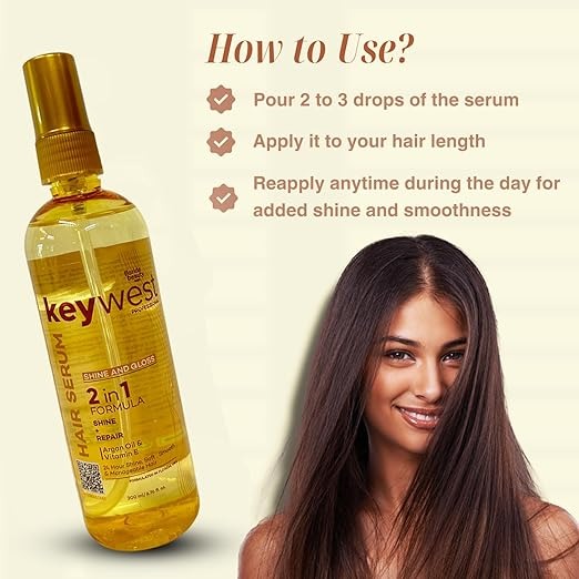 Keywest Professional Shine & Gloss Hair Serum - 200 ml