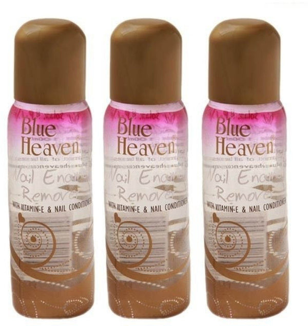 Blue Heaven Nail Enamel Remover with Vitamin E & Nail Conditioner Pack of 3 - 100 ml