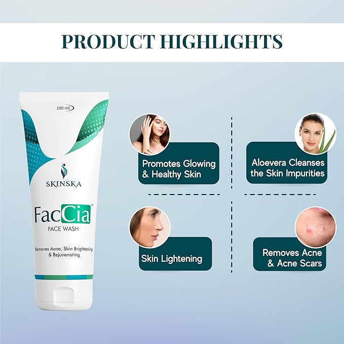 Skinska Naturals Faccia Anti Aging Acne Face Wash - 100 Ml